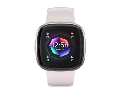  Fitbit Sense 2 Luna White 3D model
