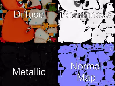 Elegant Owl Character model pack Low-poly 3D model