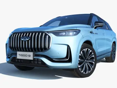 2024 Chery Tiggo9 AWD 7-seater version with low interior 3D model