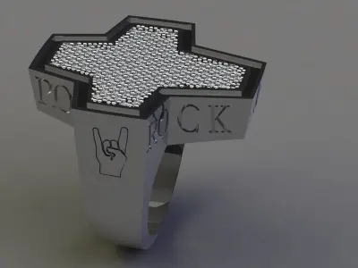 ROCK AND ROLL RING 3D print model