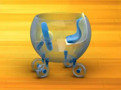 Baby Walker Cartoon 03 Low-poly 3D model