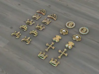 Aretes -Topitos para dama paquete de 10 -v- 3D print model