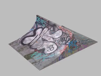Skate Park - Double Quarter Pipe 3D model