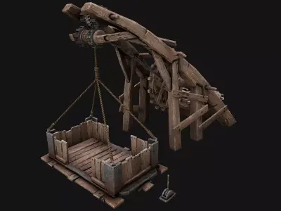 Medieval Lift Elevator Low-poly 3D model