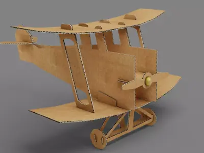 Cardboard Airplane  Low-poly 3D model
