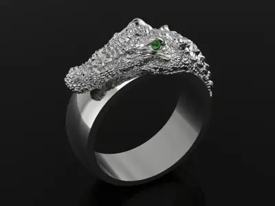 Jewelry Crocodile Ring Gold PK-65 3D print model