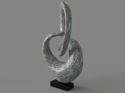 Abstract Polystone Loop Sculpture 3D model