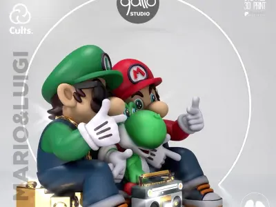 MARIO YOSHI y LUIGI 3D print model