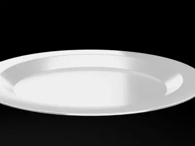 Stainless Plate Low-poly 3D model