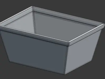 Wood Basket Decoration Low-poly 3D model