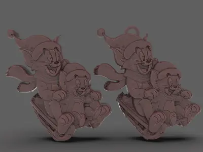 tom and jerry christmas decor  3D print model