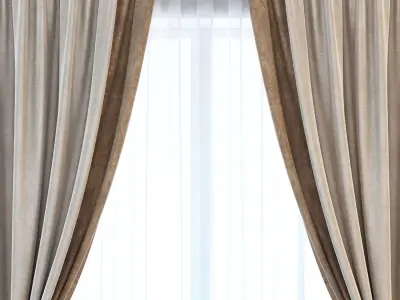 Set 12 Curtains 3D model