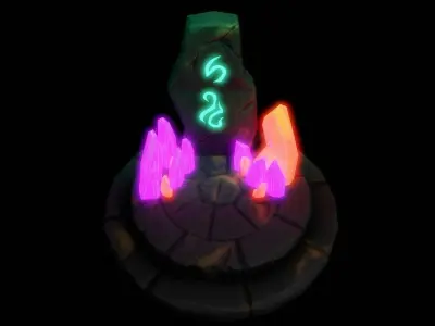Stylized Runestone Crystal Model Free low-poly 3D model
