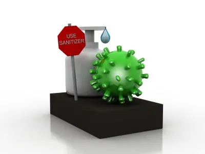 Coronavirus awareness and protection Low-poly 3D model