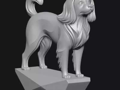 Dog Art Sculpture 3D print model