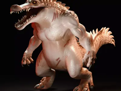 Albino Were crocodile 3D model