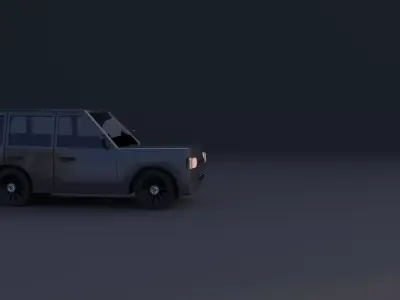 Low Poly Cartoon Car 3D Model  with Procedural Car Paint Shader Low-poly 3D model