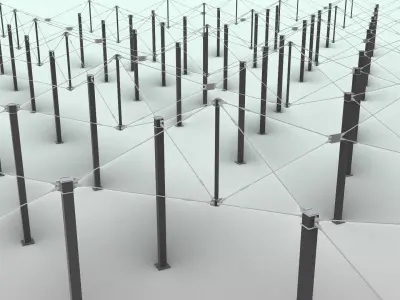 steel tension structure model 3D model