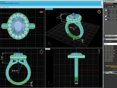 Halo Woman Wedding Ring 3D print model