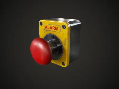 Industrial Control Buttons Low-poly 3D model