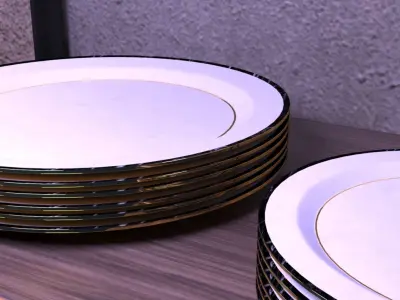  luxury tableware Low-poly 3D model