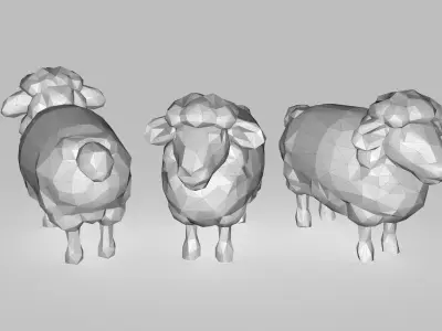 Sheep Low poly Low-poly 3D model