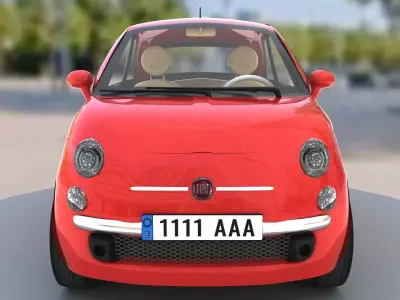 Fiat 500 Low-poly 3D model