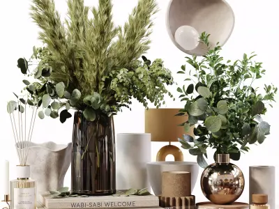 Decorative Set 209 Low-poly 3D model