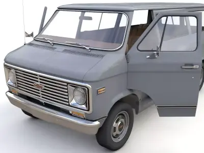 Chevy Van Beauville 1971 Low-poly 3D model