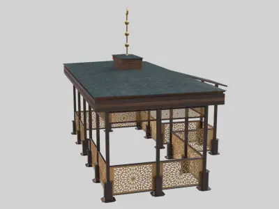 Iron Wood Garden Pergola - Gazebo 08 Ottoman  Seljuk Empire 3D model