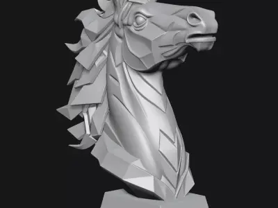 horse head sculpture 3D print model