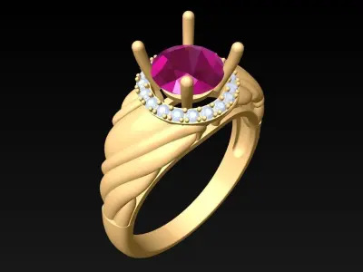 Diamond Ring - Womens Rings - GN238 3D print model