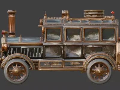 Steampunk Heavy Duty Troop Transport 3D Model Low-poly 3D model