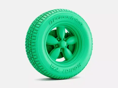 15x7 Daisy Wheel BFGoodrich Radial TA Tire 3D print model