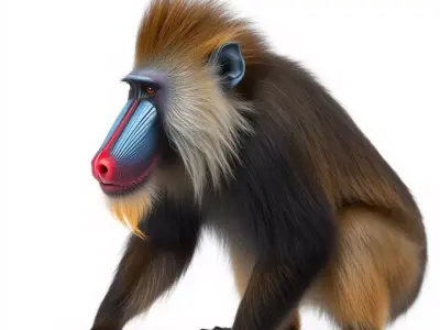 Vibrant Mandrill model pack Low-poly 3D model