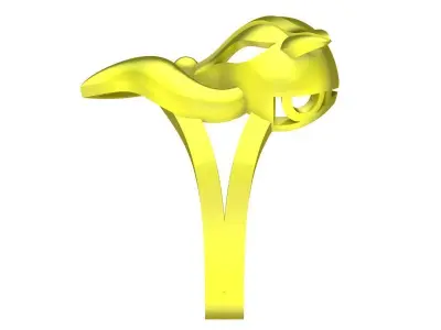 Luxury Fox Head Sculpted Ring for Women 3D Model 4302 3D print model