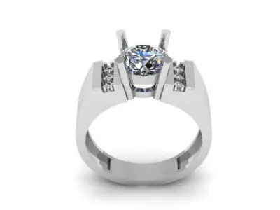 Moissanite Diamonds Ring For Men 3D print model