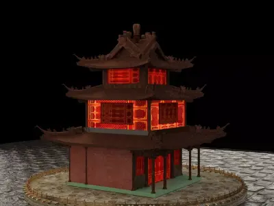 Chinese ancient house 3D model 30