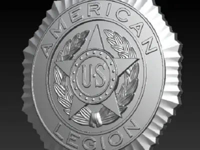  American legion 3D stl badge 3D print model