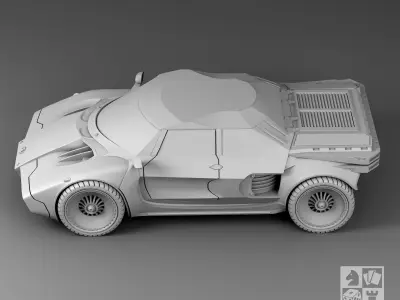 Futuristic sedan 3D print model