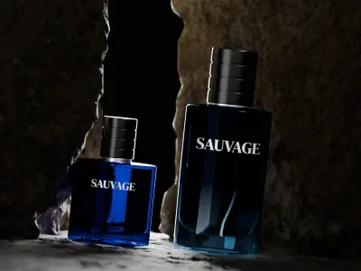 3D Sauvage Perfume Bottle 3D model