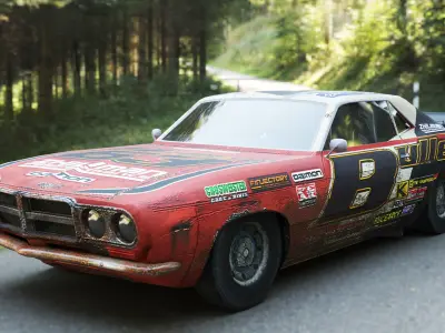 Rally 1990s Low-poly 3D model