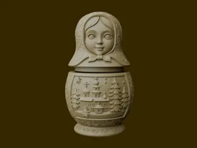 Matryoshka box 3D print model