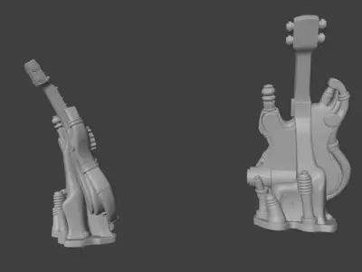 Industrial Guitar Sculpture 3D print model