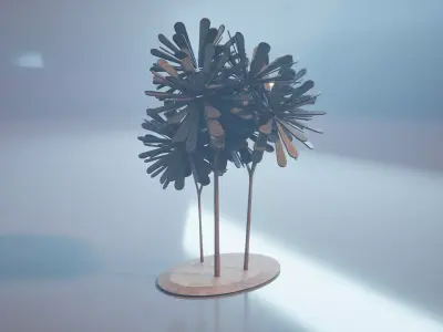 Conceptual shrub S1Bv7 Low-poly 3D model