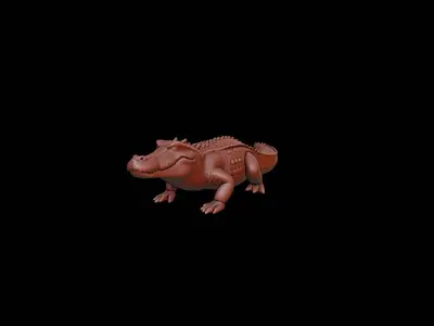 Crocodile Animal Sculpture 3D print model
