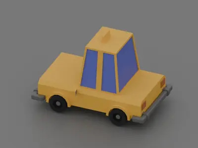taxi car Low-poly 3D model by mondalmonisha538