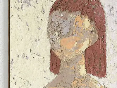 Plaster Two Photo Frame 294 Low-poly 3D model