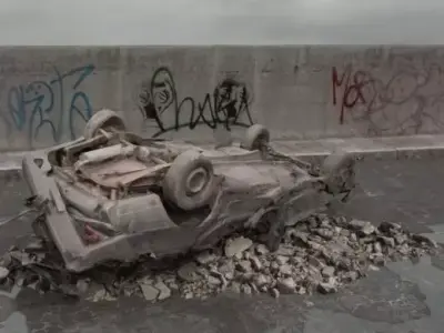 destroyed car 073 am165 3D model