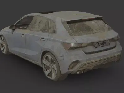 Abandoned Car - Audi S3 Sportback Low-poly 3D model